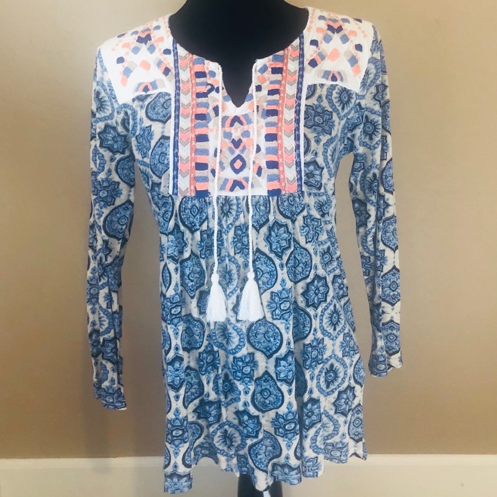 Lucky Brand Embroidered Peasant Top (M) (NWOT)